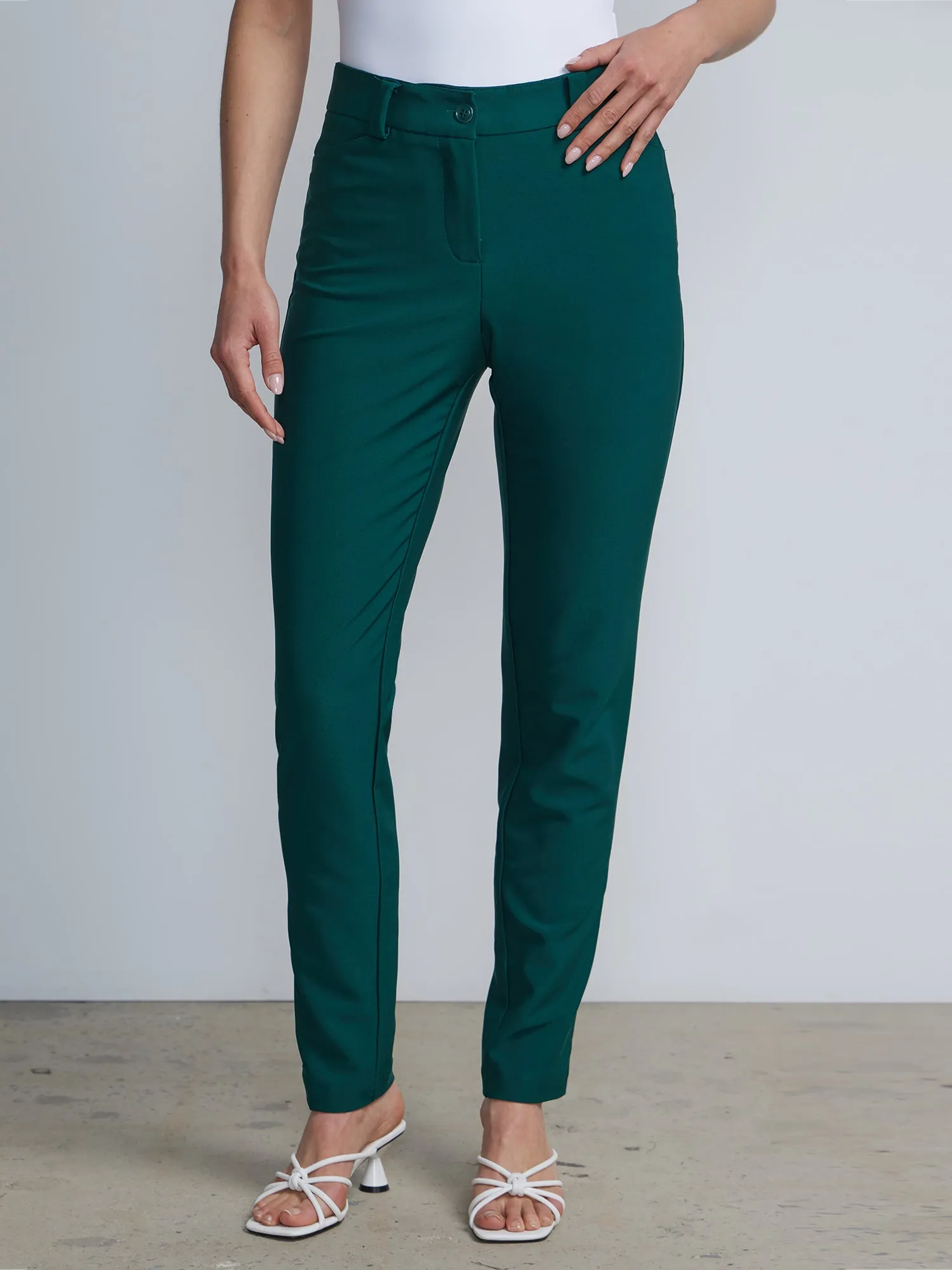 Petite High-Waisted Slim-Leg Pant - Premium Stretch