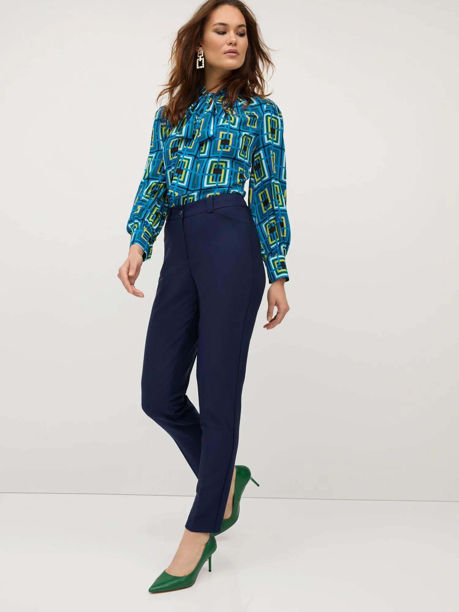 Petite High-Waisted Slim-Leg Pant - Premium Stretch