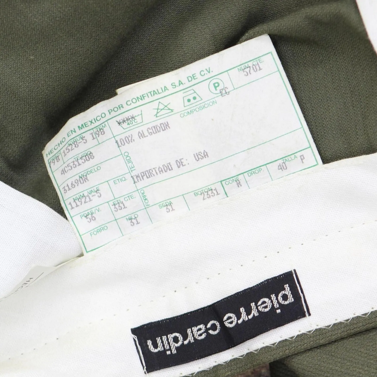 Pierre Cardin Mens Vintage Unhemmed Dress Suit Pants 1663d88a960347 Green 40P