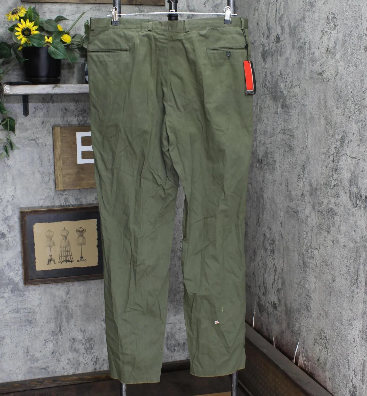 Pierre Cardin Mens Vintage Unhemmed Dress Suit Pants 1663d88a960347 Green 40P