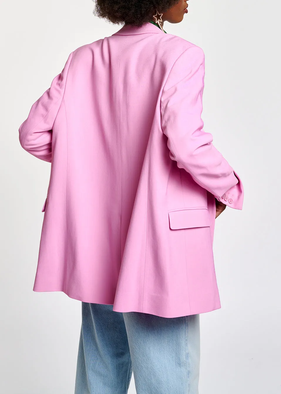 Pink oversized double-breasted blazer