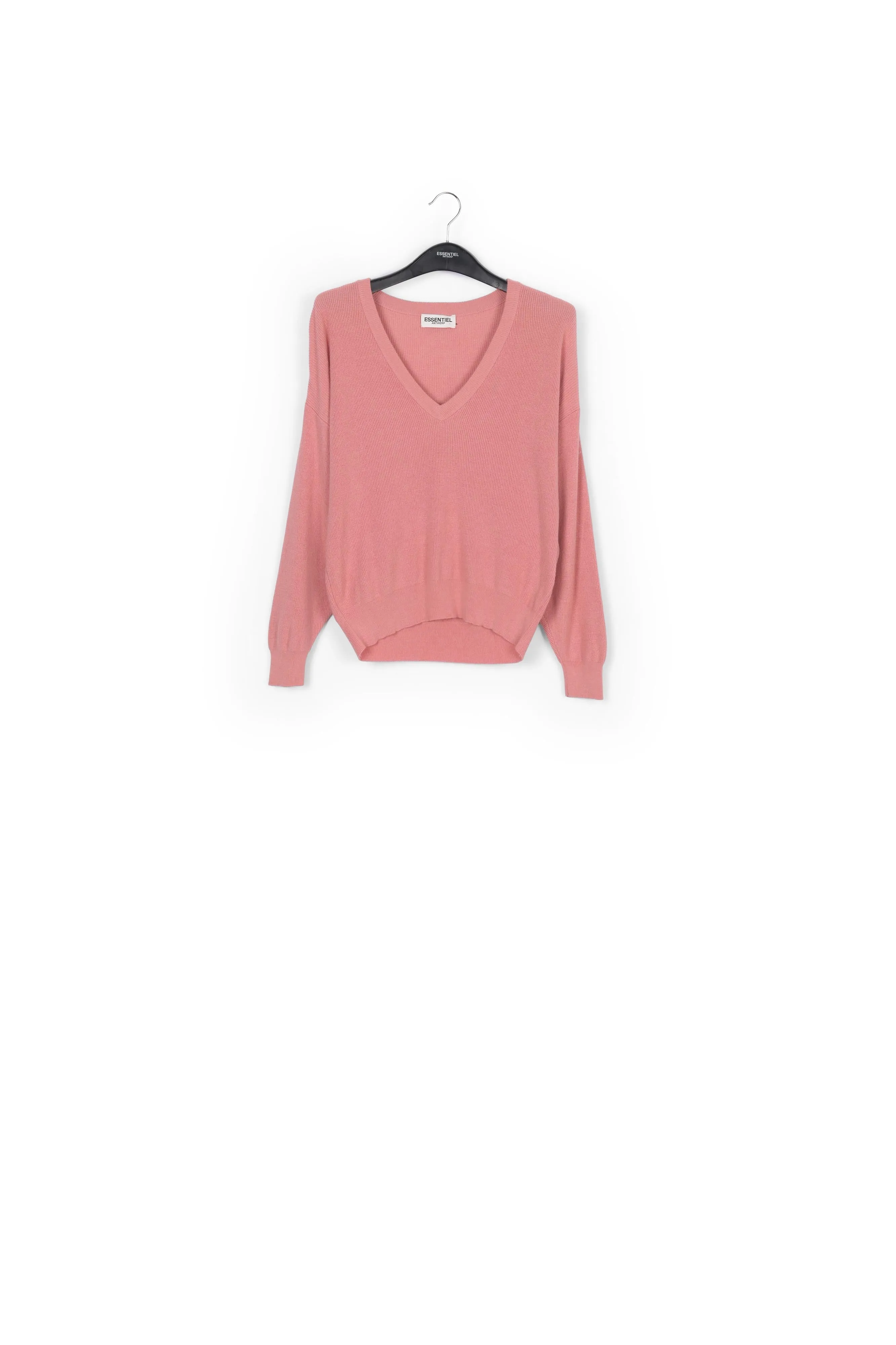 Pink oversized fine-knit sweater