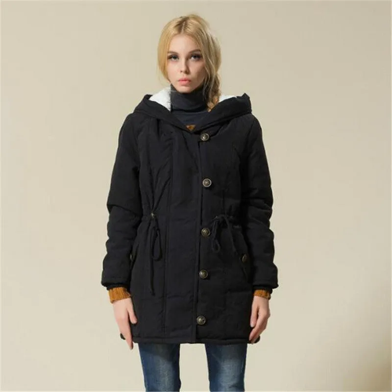Plus Size Women Jackets Cotton Padded Female Version Long Jackets XXL XXXL XXXXL Parka C1612