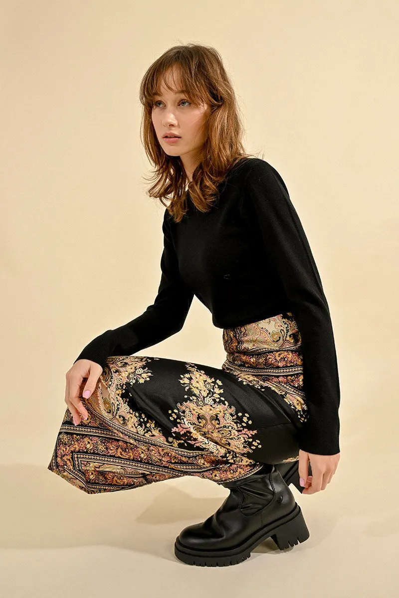 PRINTED MIDI SKIRT