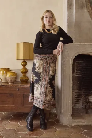PRINTED MIDI SKIRT