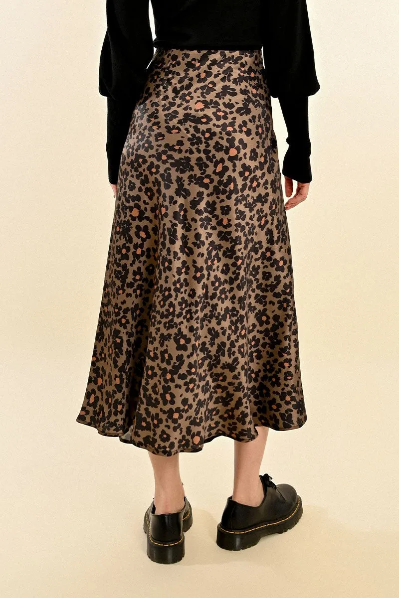 PRINTED SATIN SKIRT