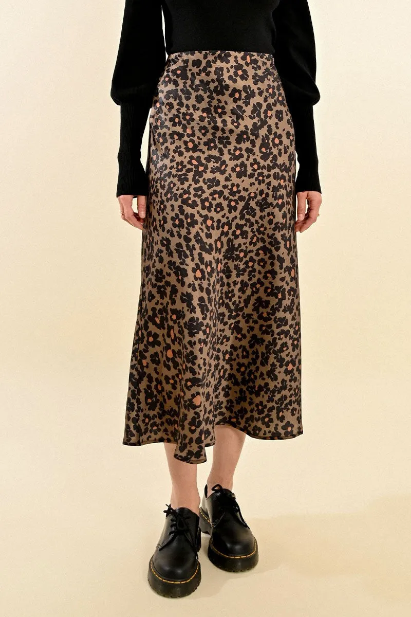 PRINTED SATIN SKIRT