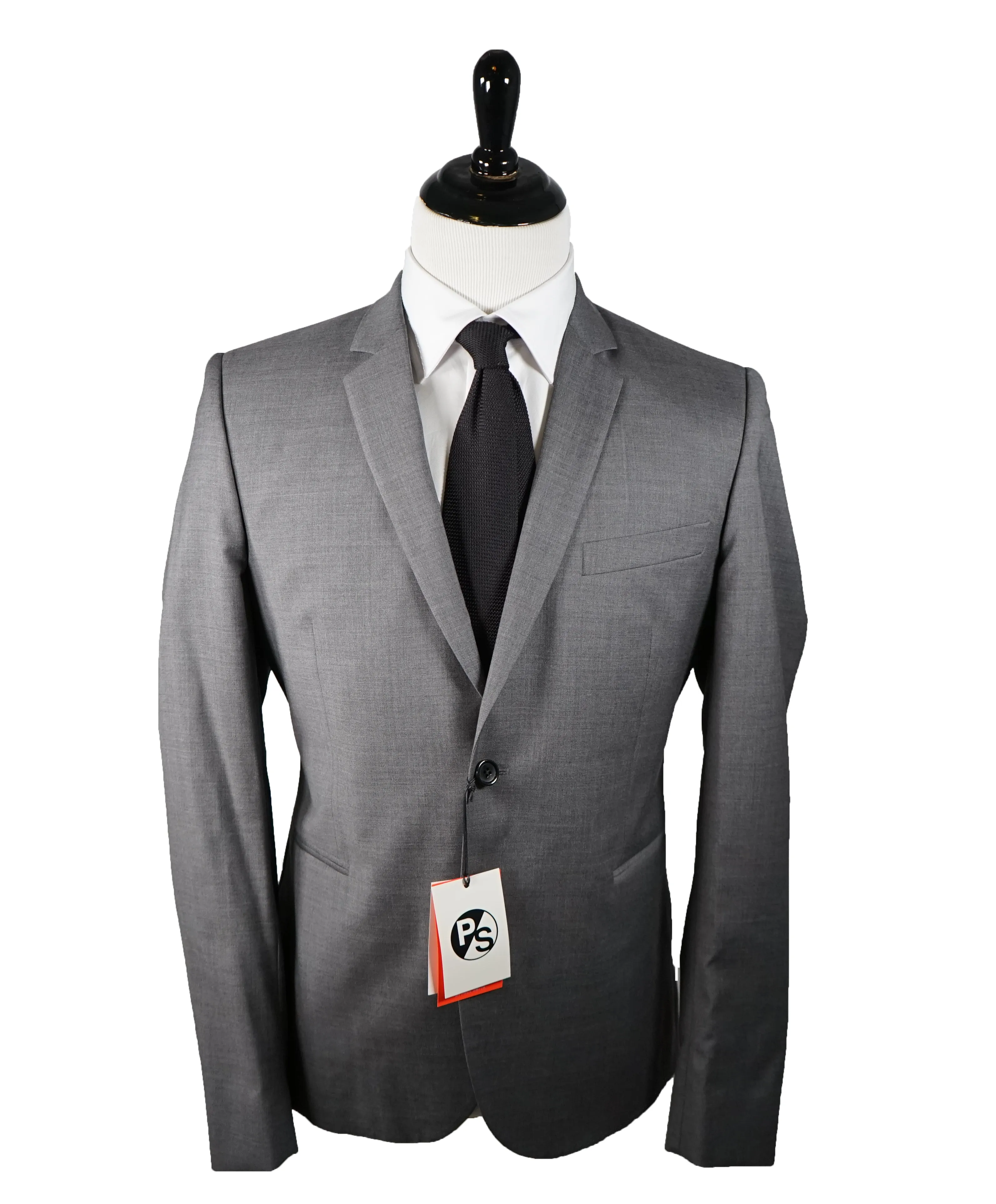 PS PAUL SMITH - Gray Skinny Lapel Modern Suit - 42R