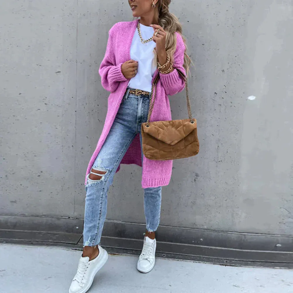 Pull cardigan long élégant pour femme