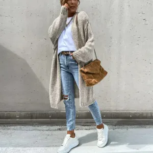 Pull cardigan long élégant pour femme