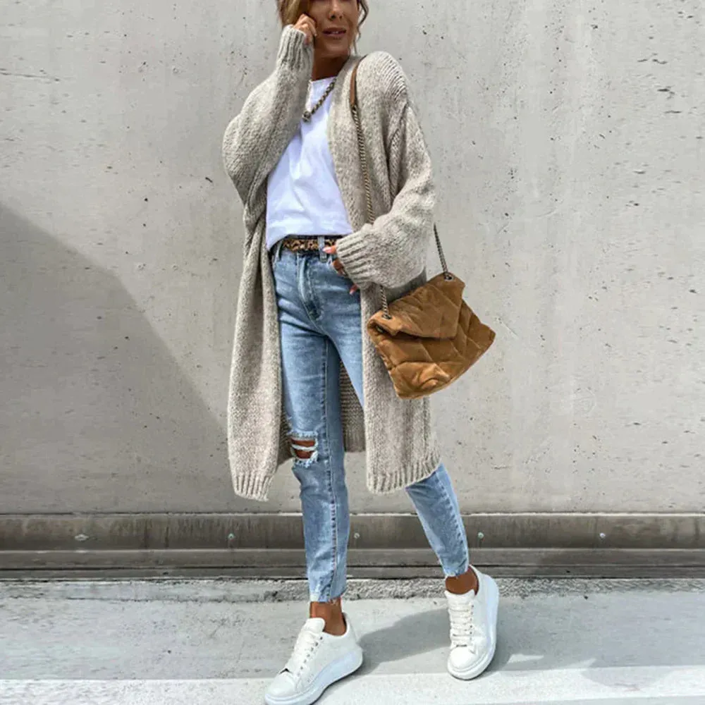 Pull cardigan long élégant pour femme