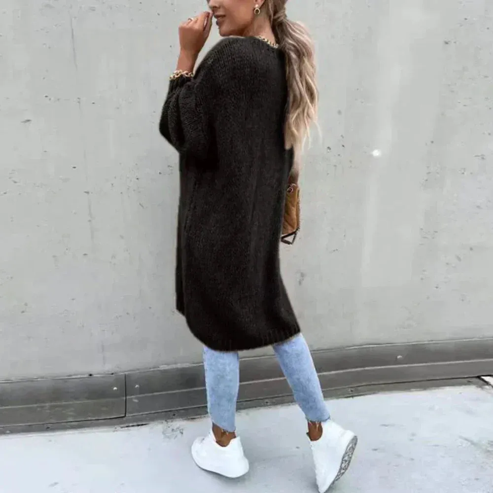Pull cardigan long élégant pour femme