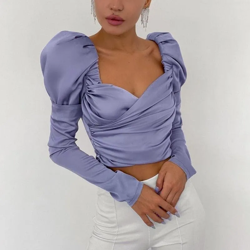 Purple Satin Blouse