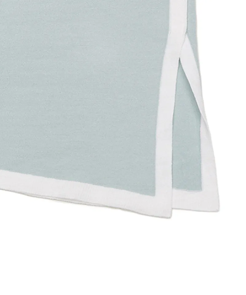 Q.C PLAY: High Neck Color Blocking Diagonal Team Long Knit - 3 Colors