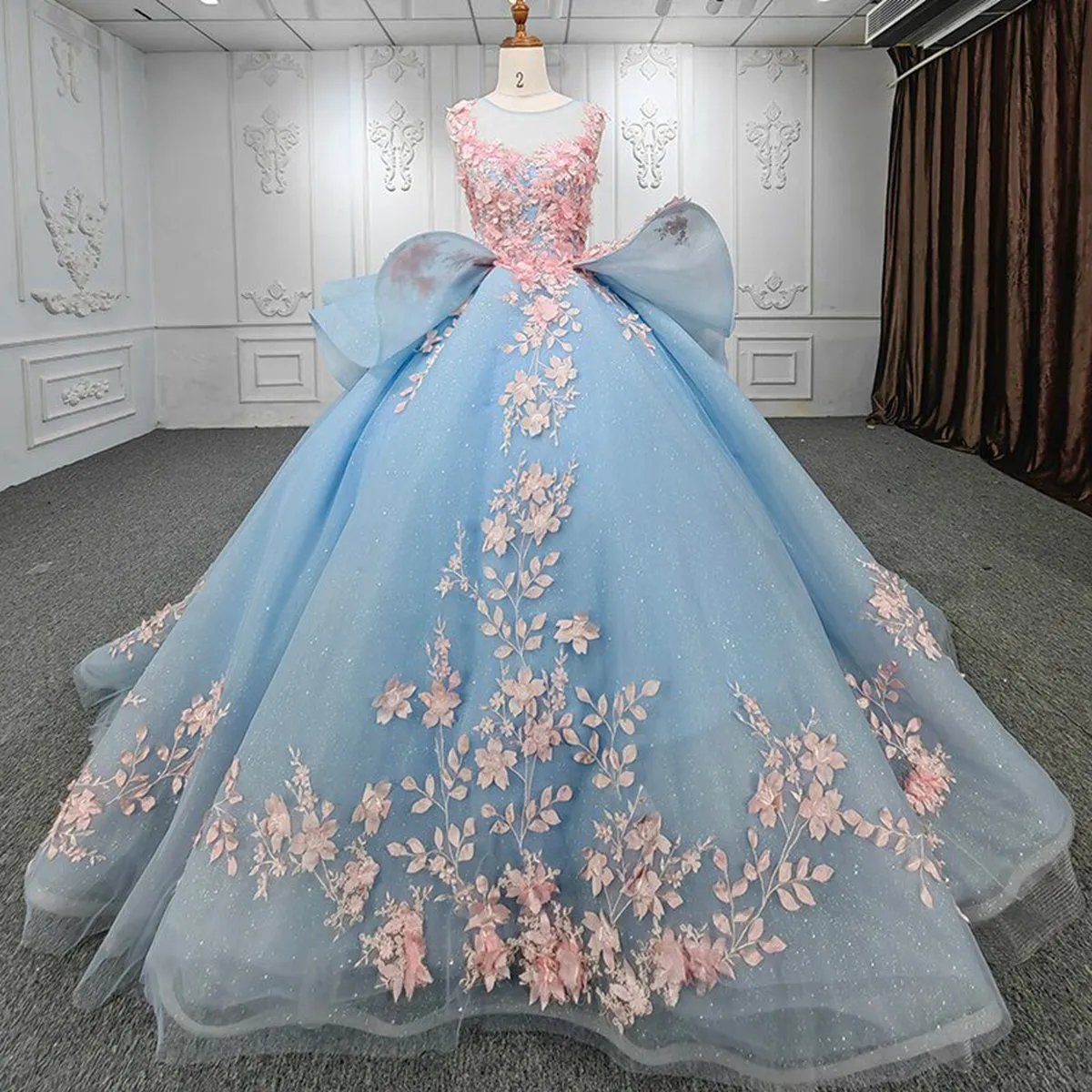 Quinceanera Flower Ball Gown Dresses