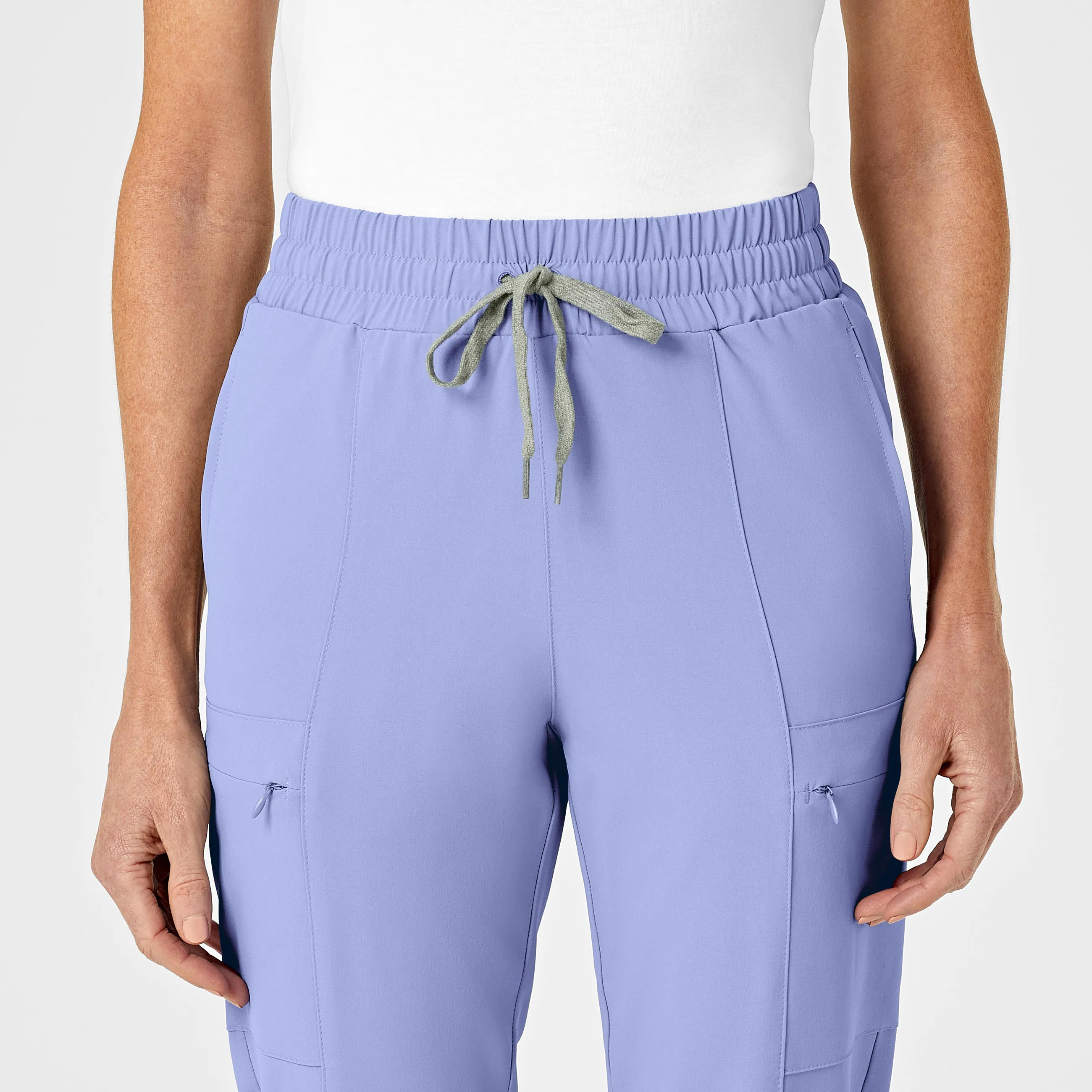 RENEW 5334 High Waist Slim Leg Scrub Pants Ceil Blue