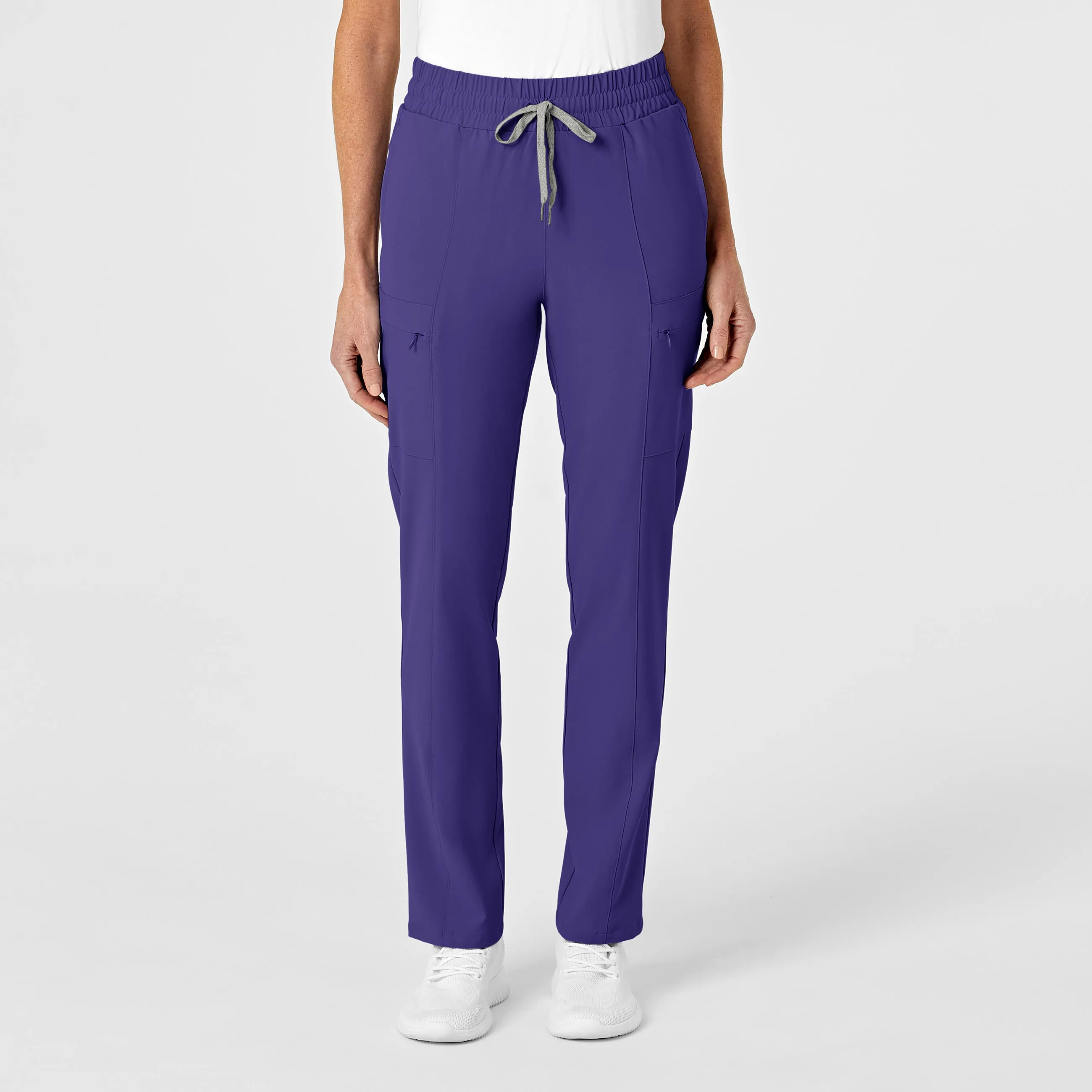RENEW 5334 High Waist Slim Leg Scrub Pants Grape