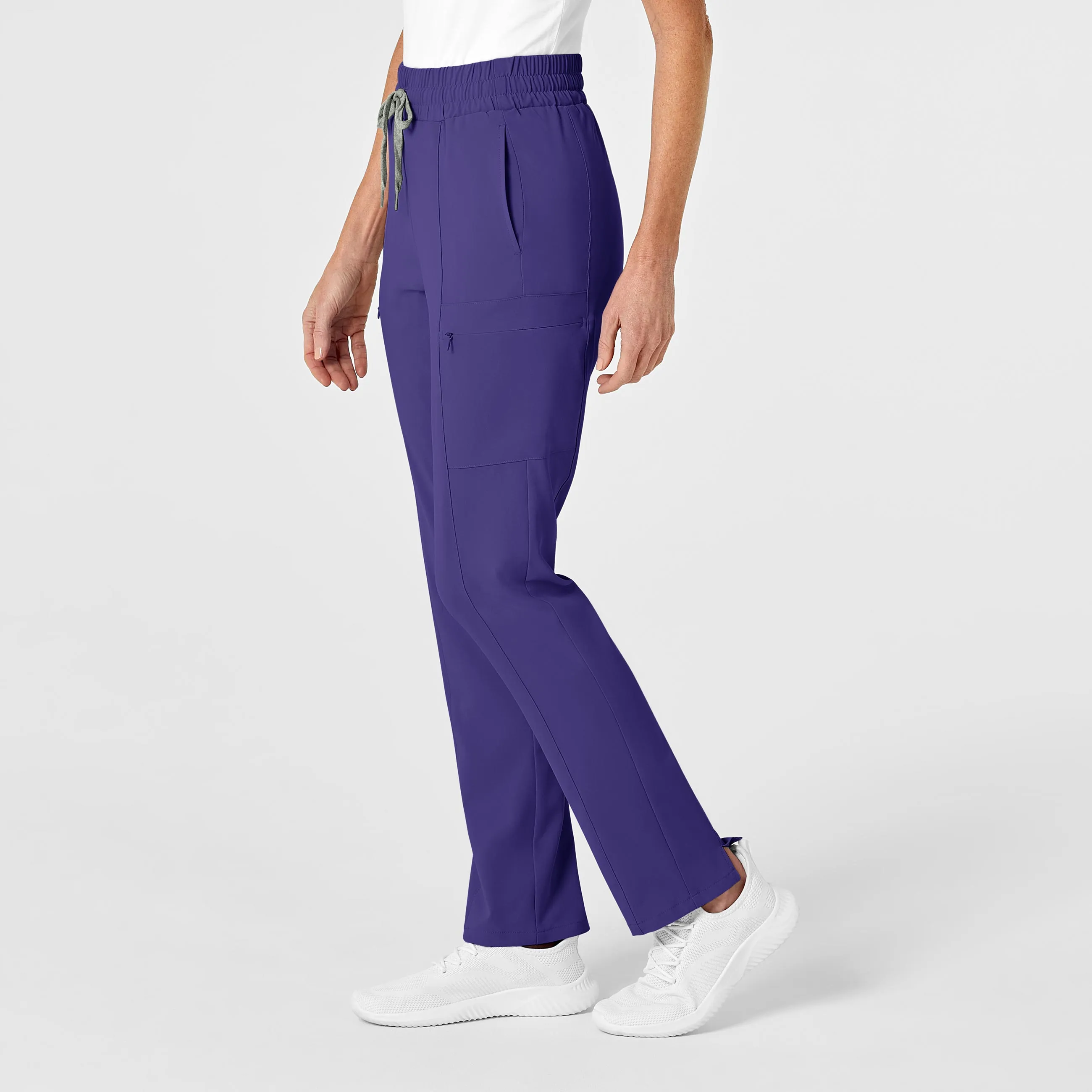 RENEW 5334 High Waist Slim Leg Scrub Pants Grape