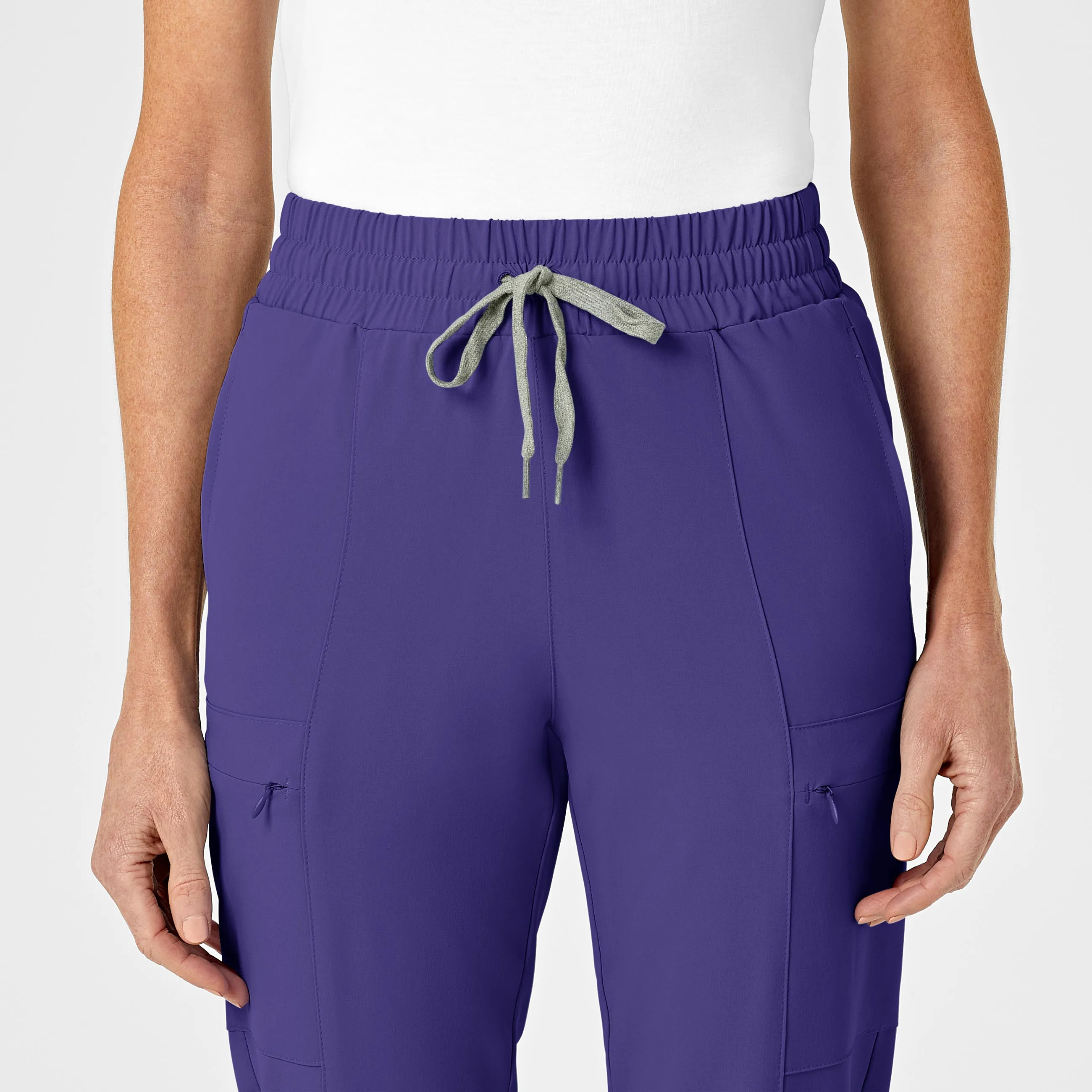 RENEW 5334 High Waist Slim Leg Scrub Pants Grape
