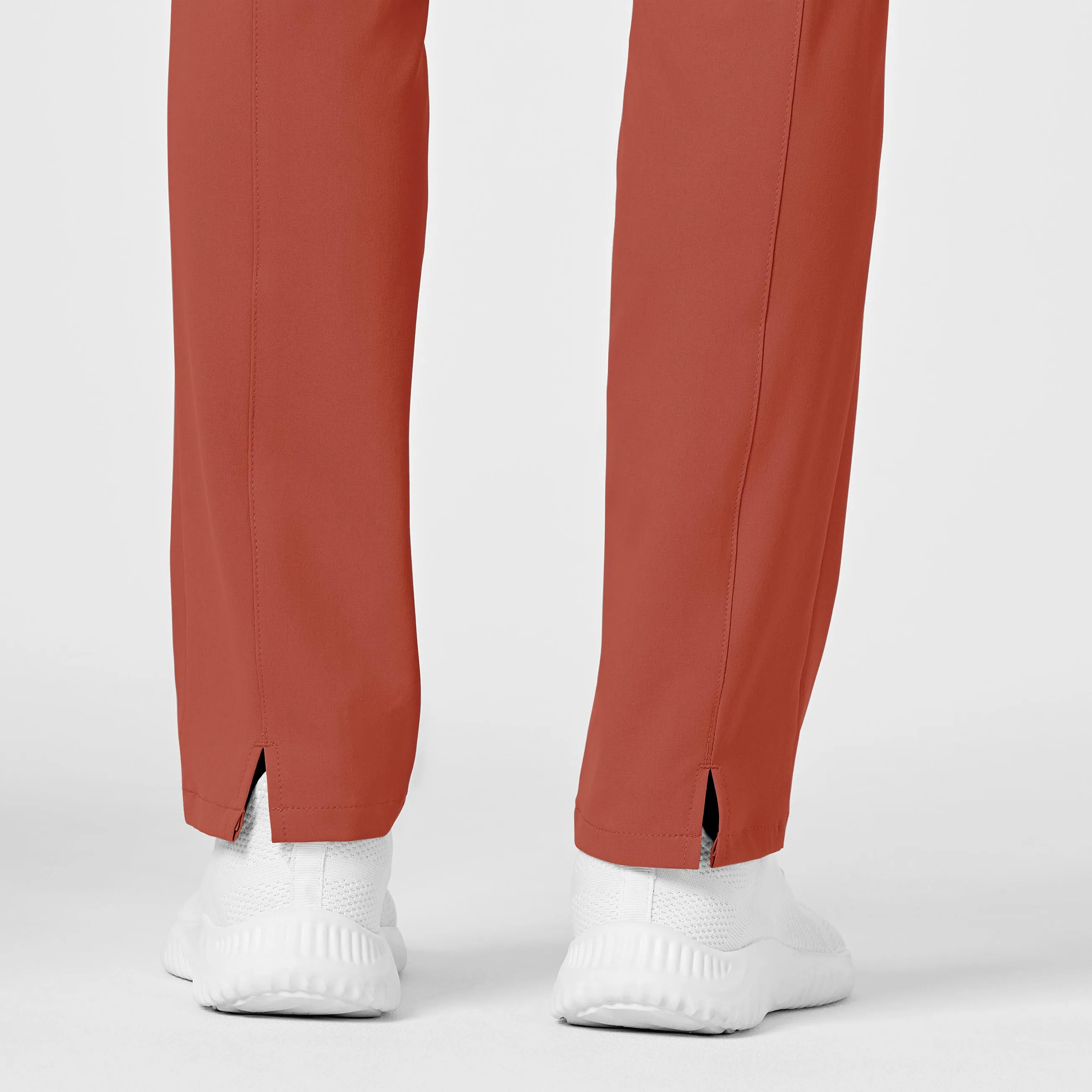 RENEW 5334 High Waist Slim Leg Scrub Pants Mineral Red