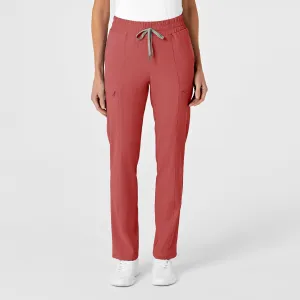 RENEW 5334 High Waist Slim Leg Scrub Pants Mineral Red