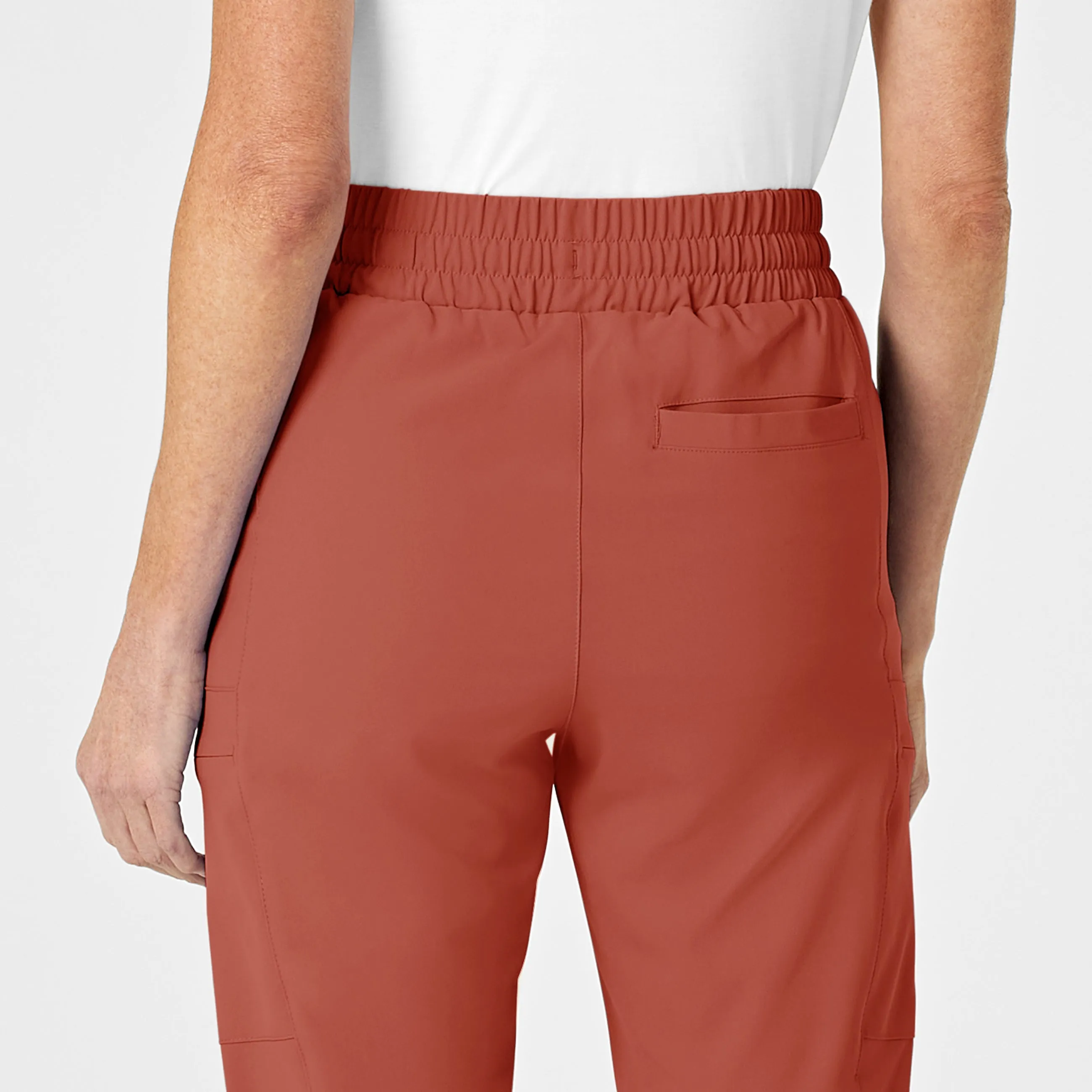 RENEW 5334 High Waist Slim Leg Scrub Pants Mineral Red