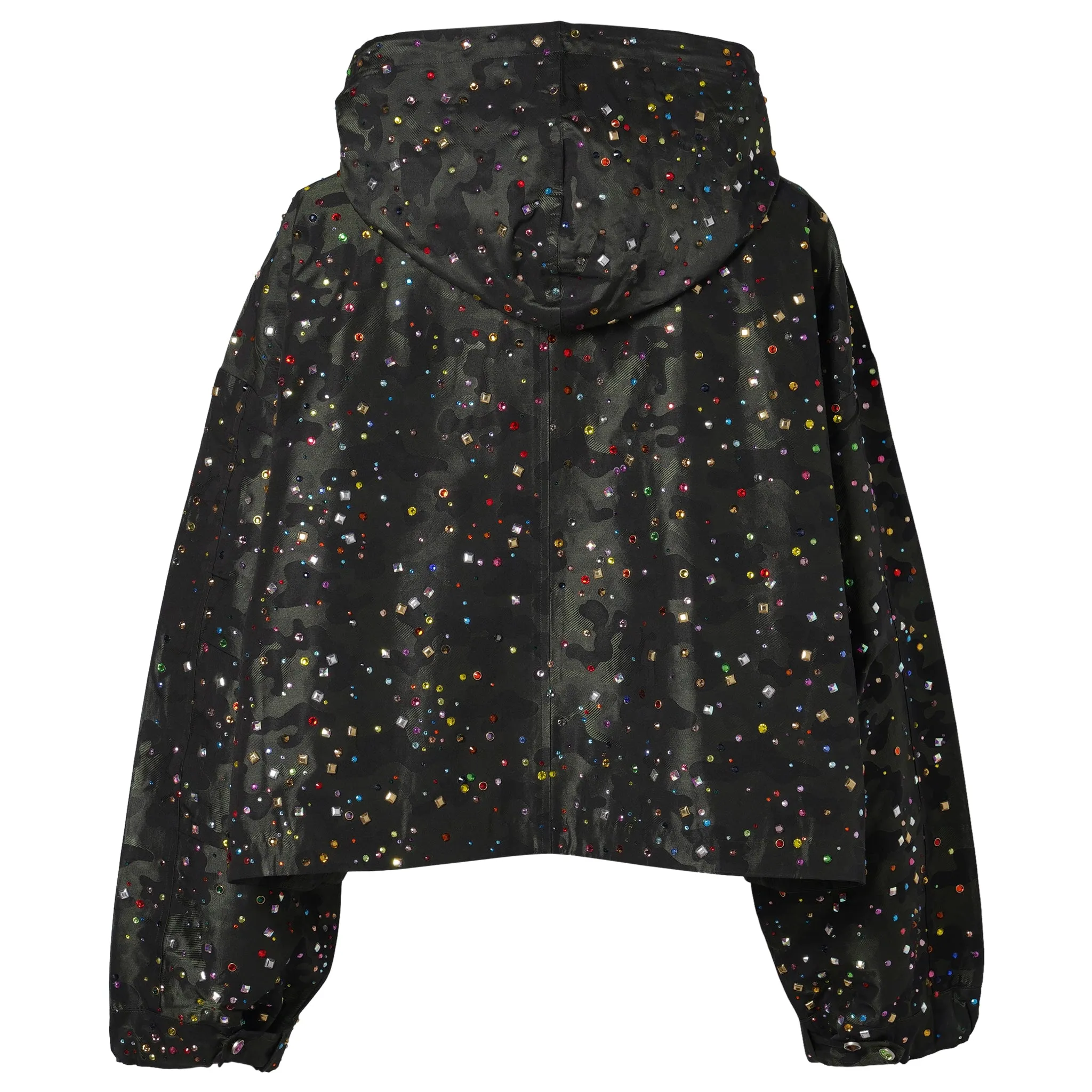 RHINESTONE RAIN MILITARY JACKET / CAMOUFLAGE