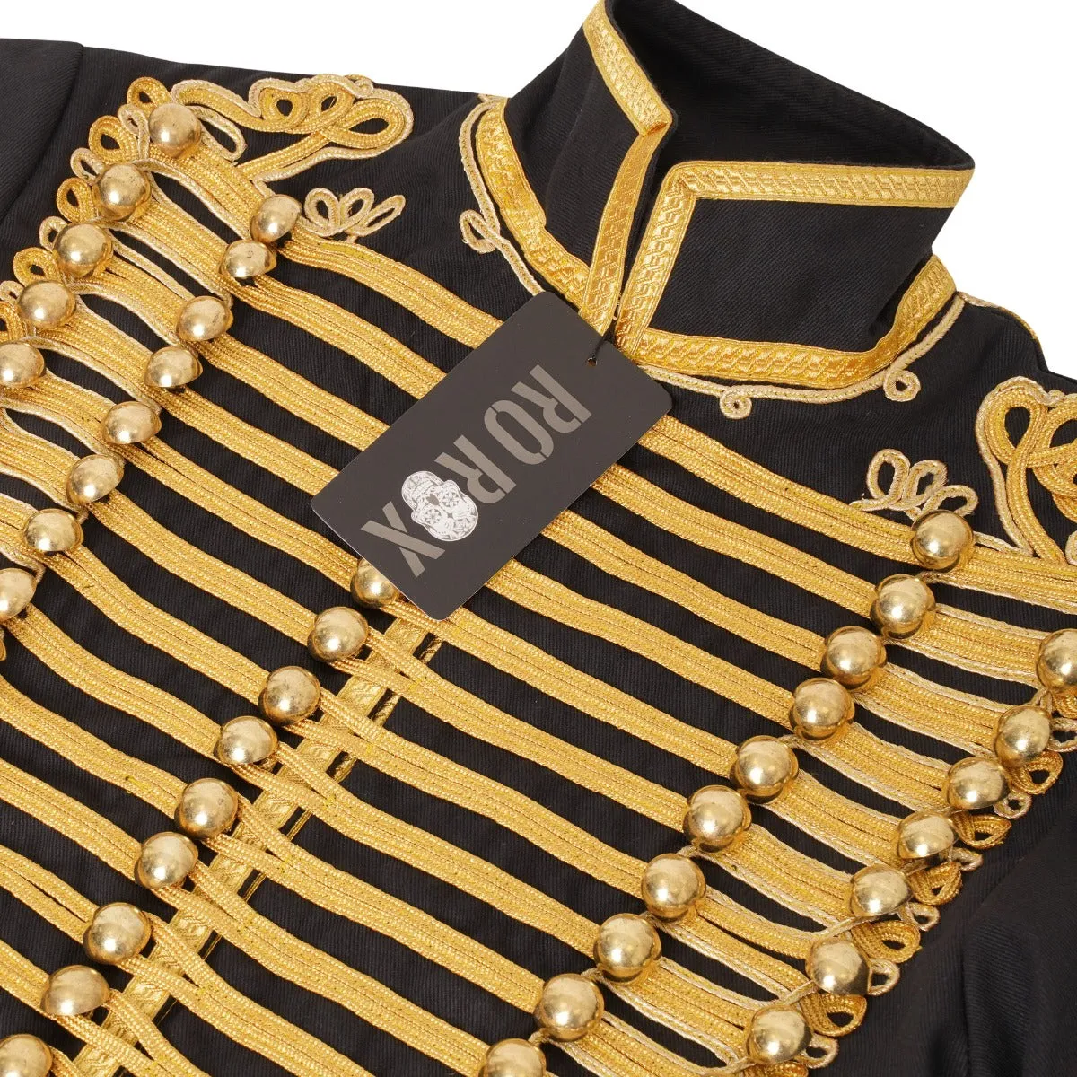 Ro Rox Men's Adam Luxe Military Drummer Black Parade Jacket