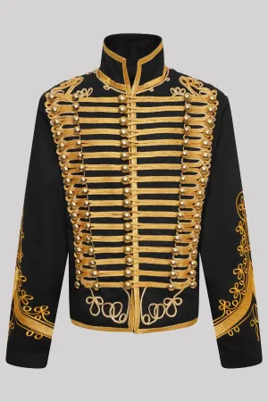 Ro Rox Men's Adam Luxe Military Drummer Black Parade Jacket
