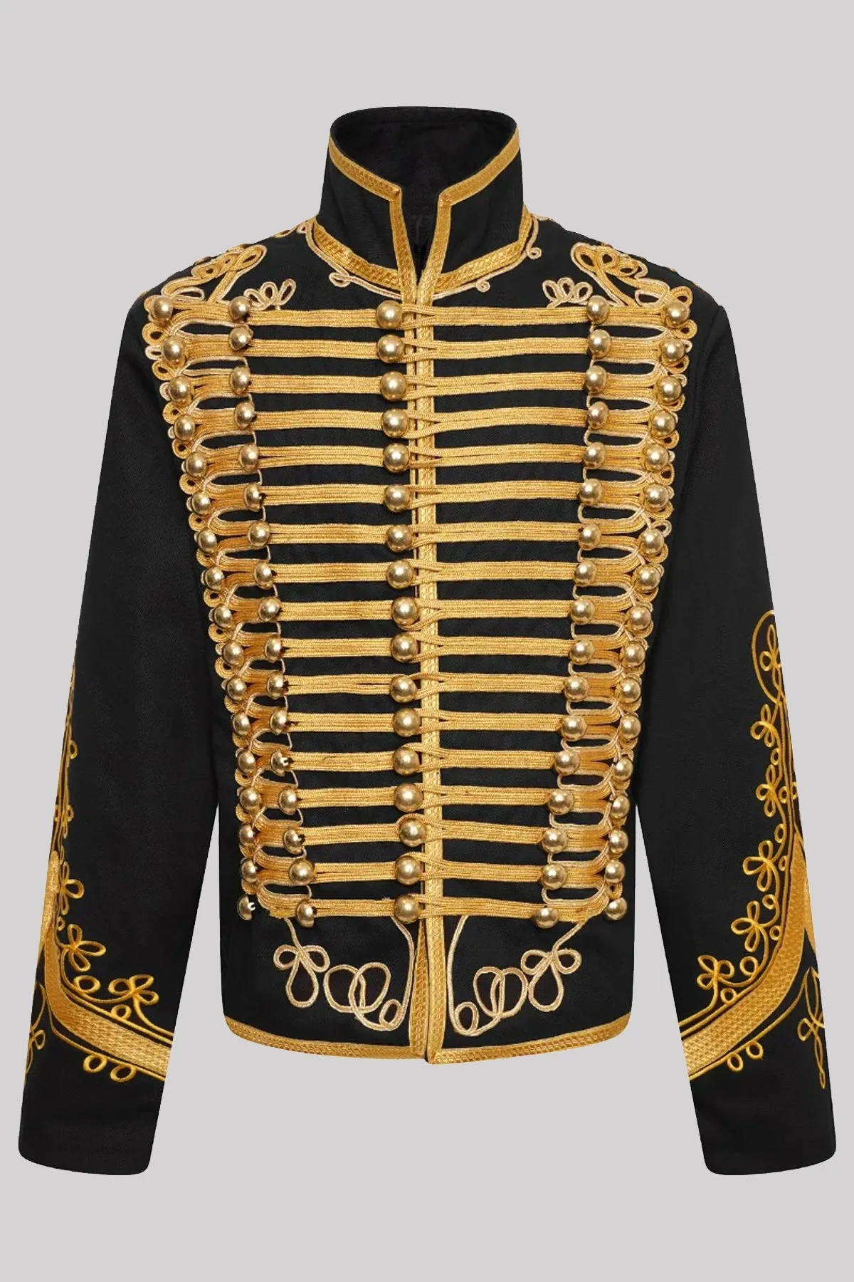 Ro Rox Men's Adam Luxe Military Drummer Black Parade Jacket