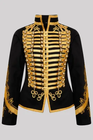 Ro Rox Women's Adam Luxe Military Drummer Black Parade Jacket