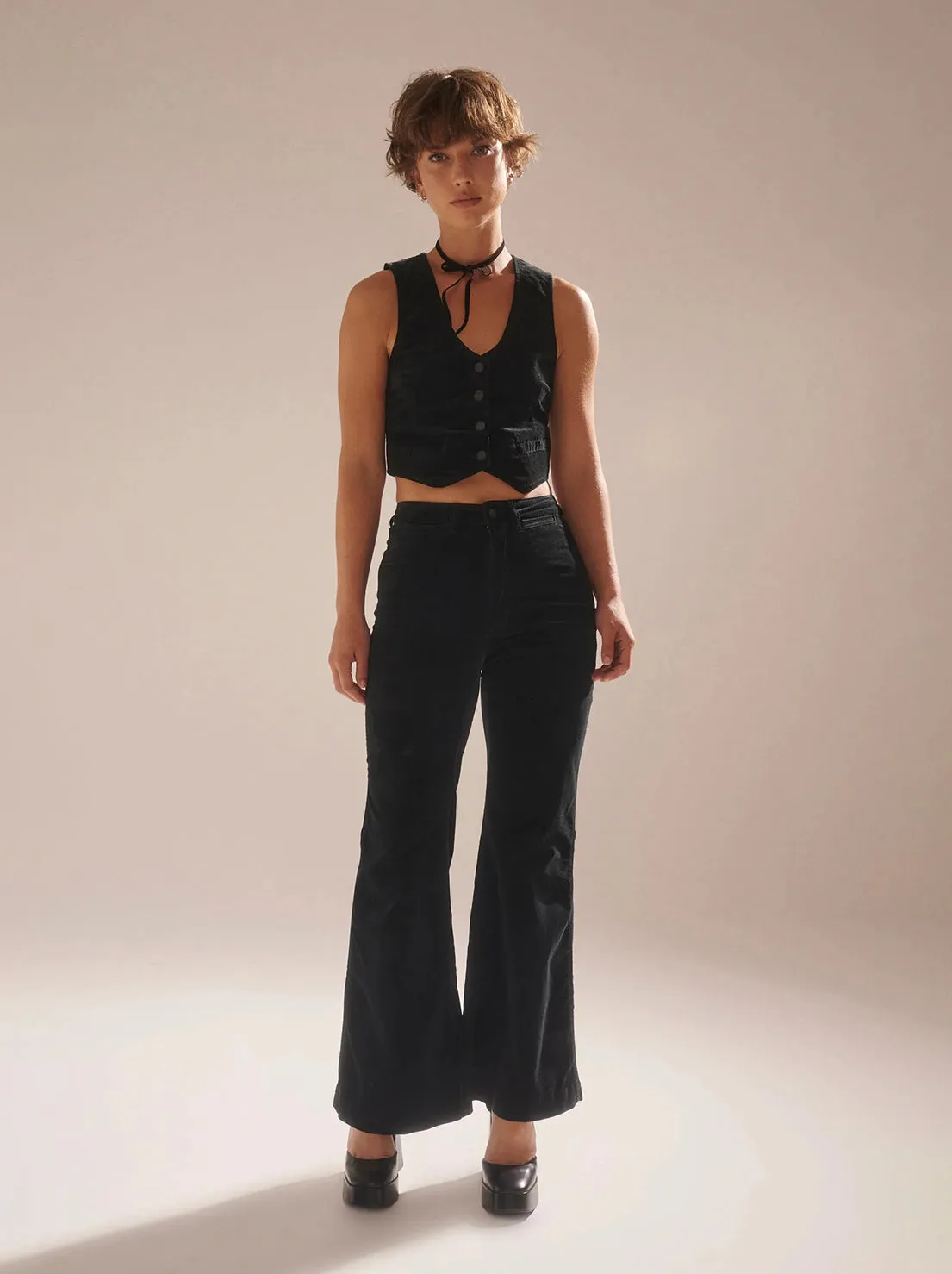 Rolla's - Studio Velvet Flare Pants - Black