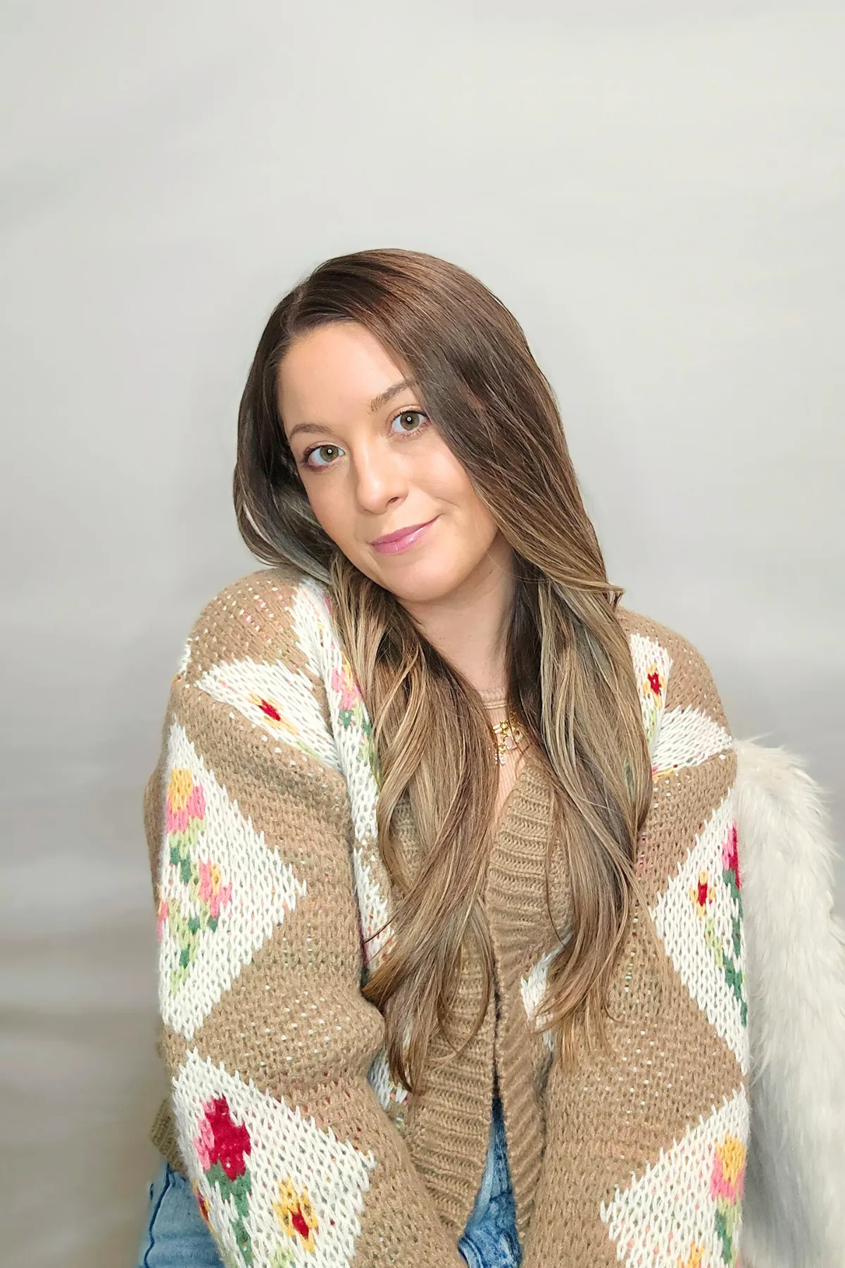 Romantic Bouquet Cropped Vintage Floral Cardigan