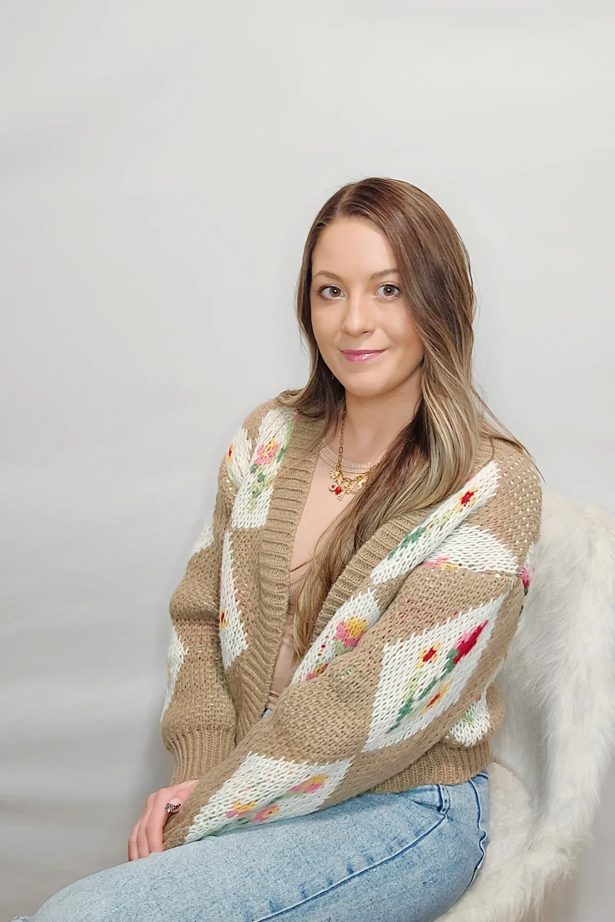 Romantic Bouquet Cropped Vintage Floral Cardigan