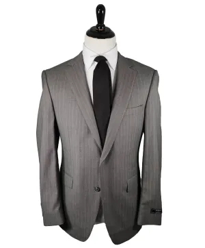 SAMUELSOHN - Super 130’s Textured Wool Gray Birdseye Stripe Suit - 42R