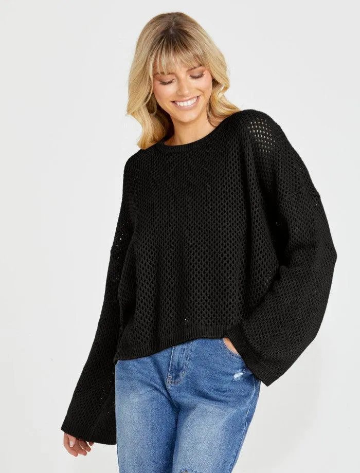 Sass Lily Bell Sleeve Knit Top
