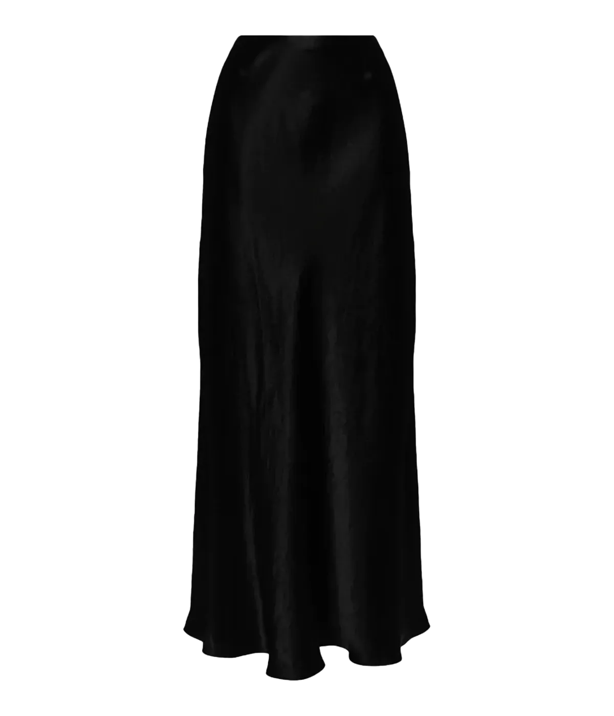Satin Maxi Skirt in Black