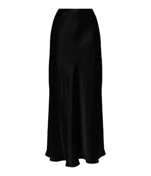 Satin Maxi Skirt in Black