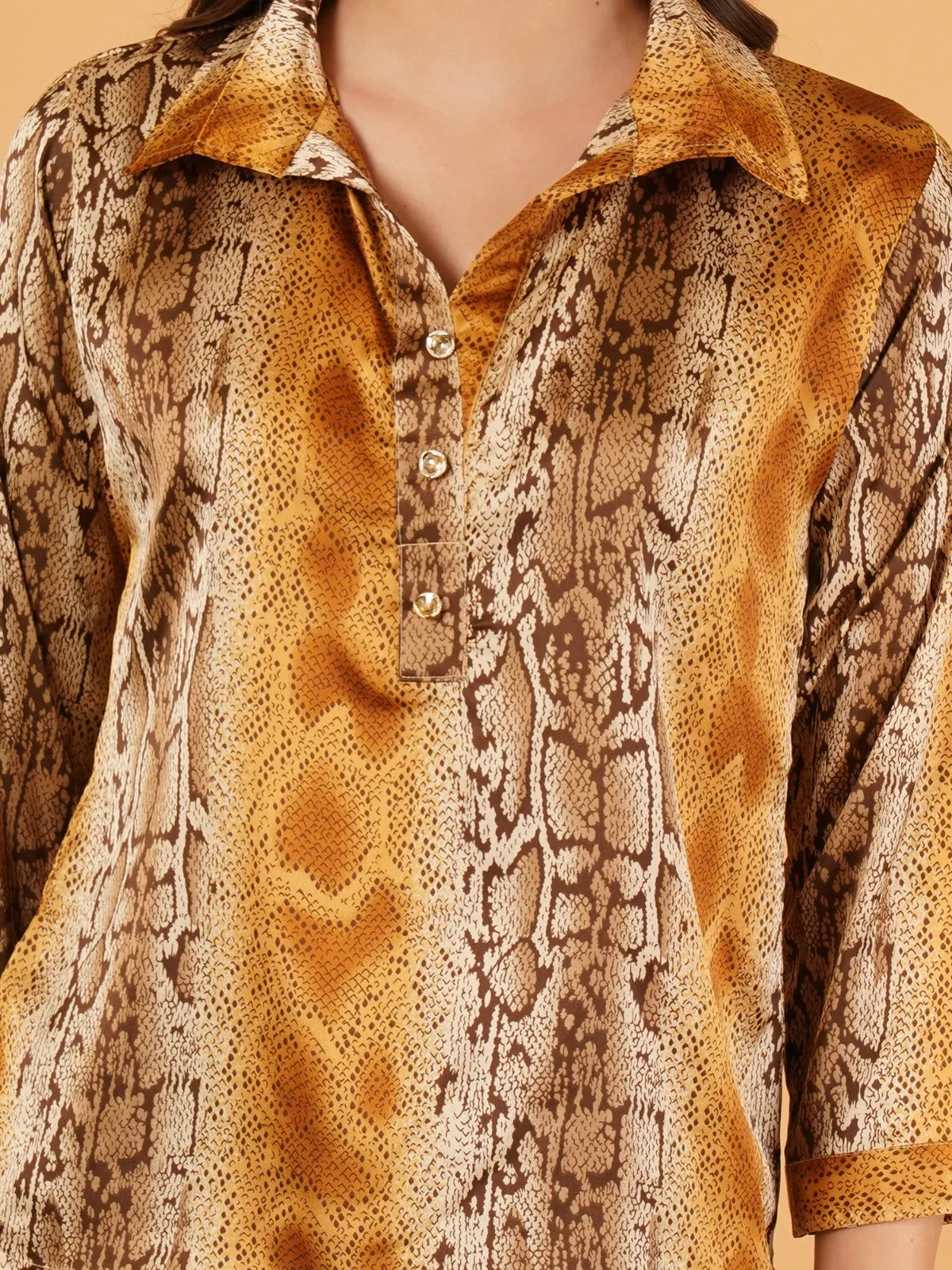 Satin Shirt Top