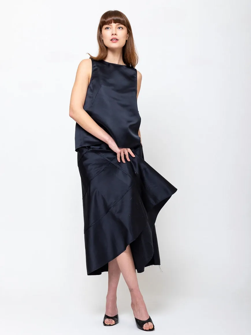 Satin Skirt - Midnight