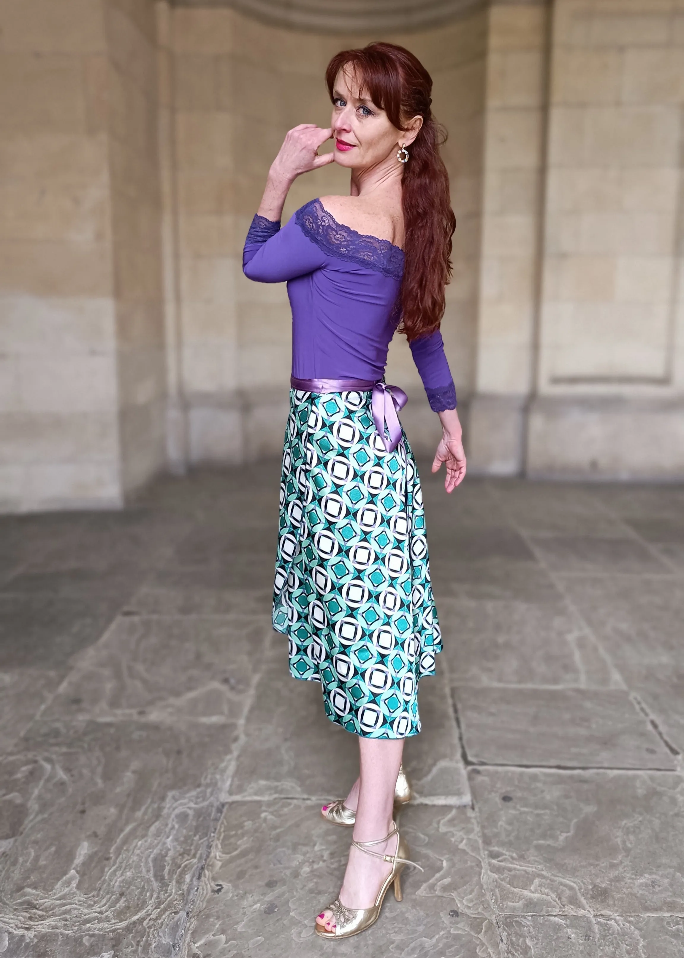 SATIN WRAP skirt