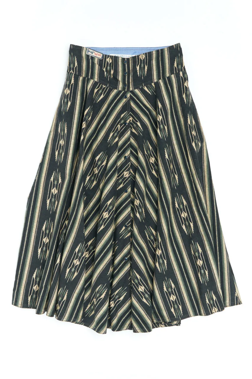 Scarti Lab Buttoned Skirt W700-SH460 Jacquard Green