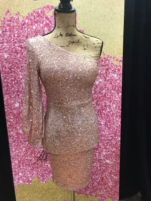 Sequin off the shoulder dress