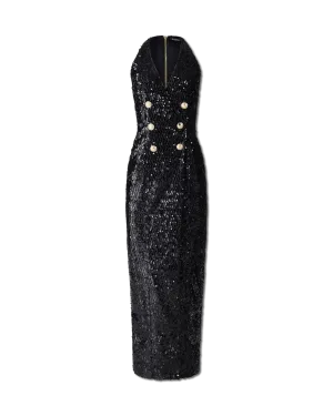 Sequin Slit Dress
