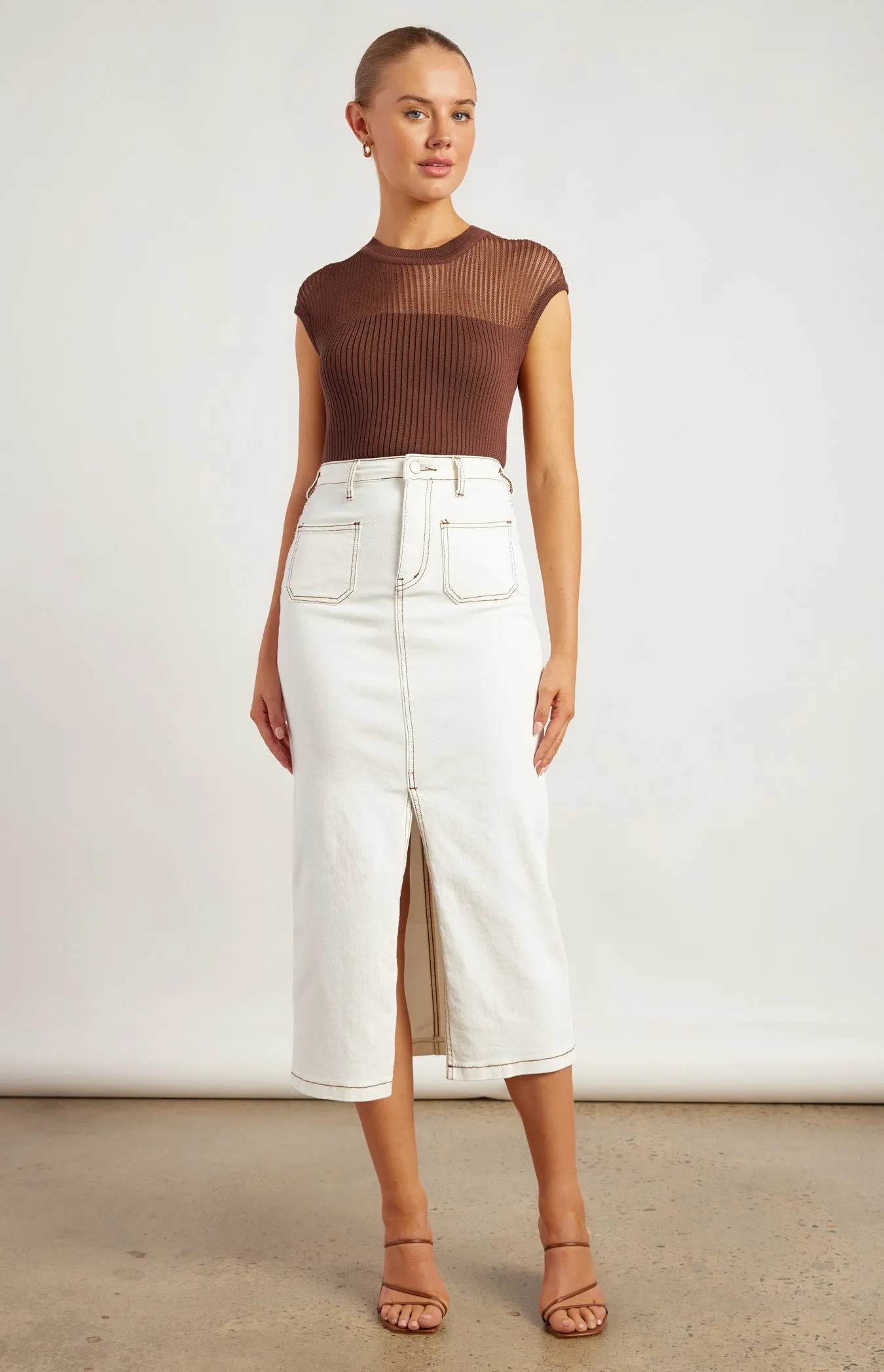 SIENA DENIM MIDI SKIRT