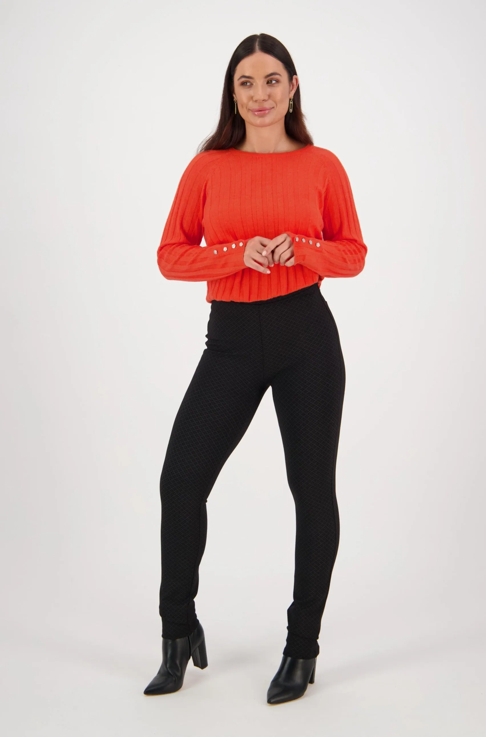 Skinny Leg Full Length Printed Ponti Pull On - Mosaic