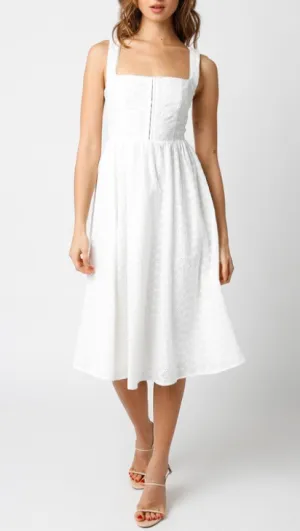Sleeveless Eyelet Midi Dress
