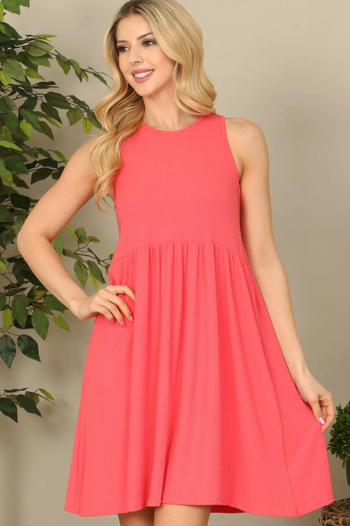 Sleeveless Solid Dress