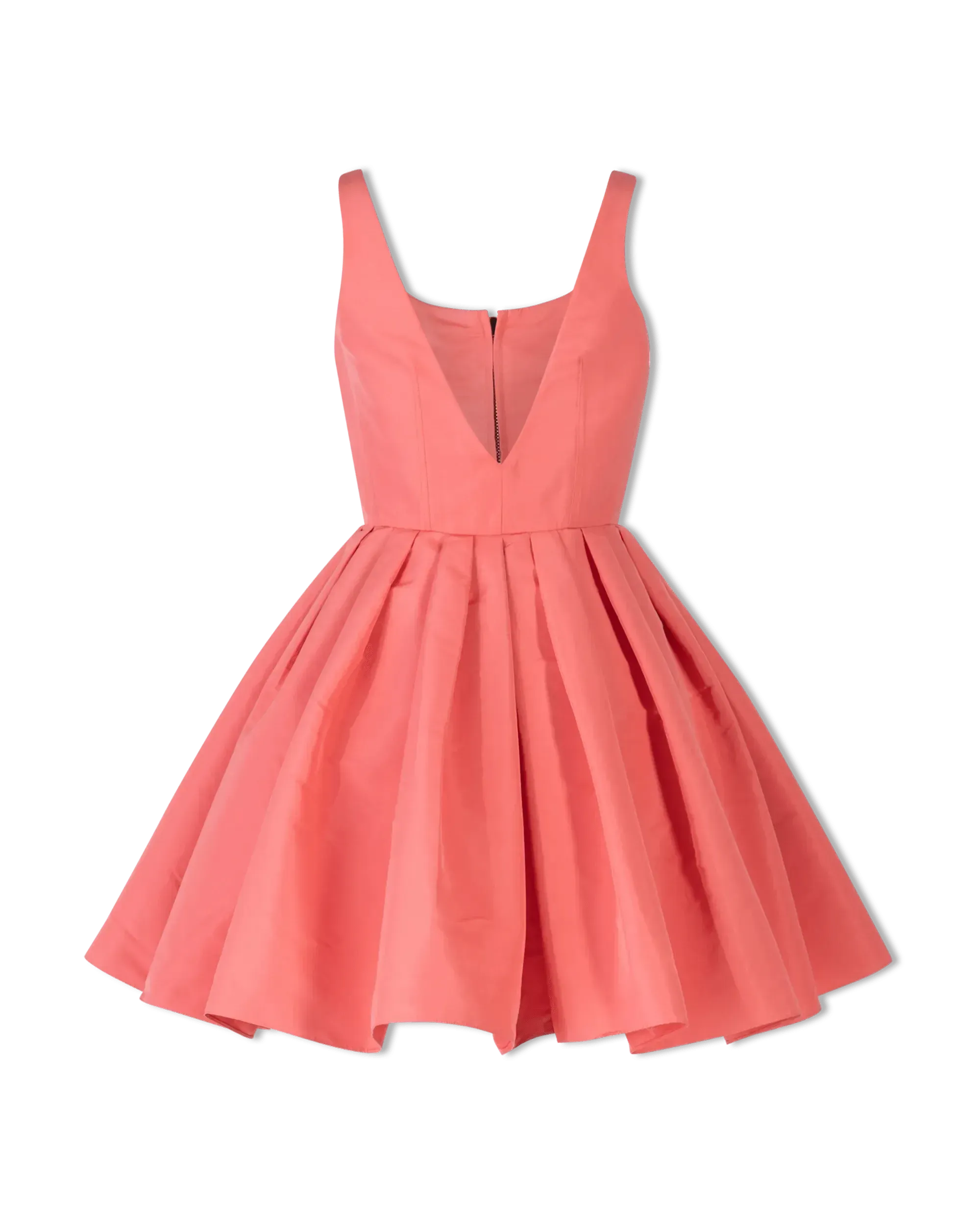 Sleeveless Taffeta Zipfront Mini Dress