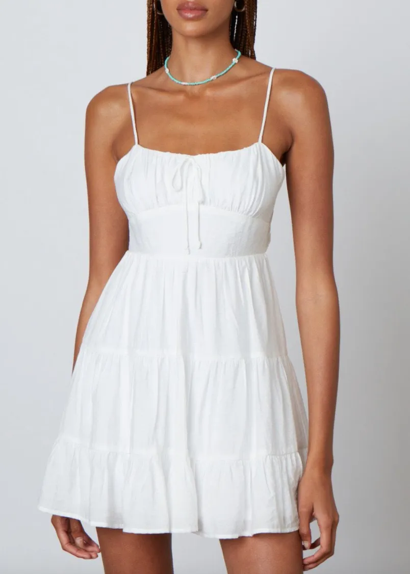 Sleeveless Tie Back Tiered Mini Dress